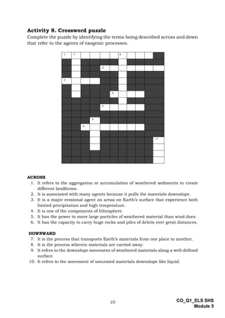 Earth and Life Science Q1 Module 5 Exogenic Processes pdf Earth and Life Science Q1 Module 5 Exogenic Processes pdf