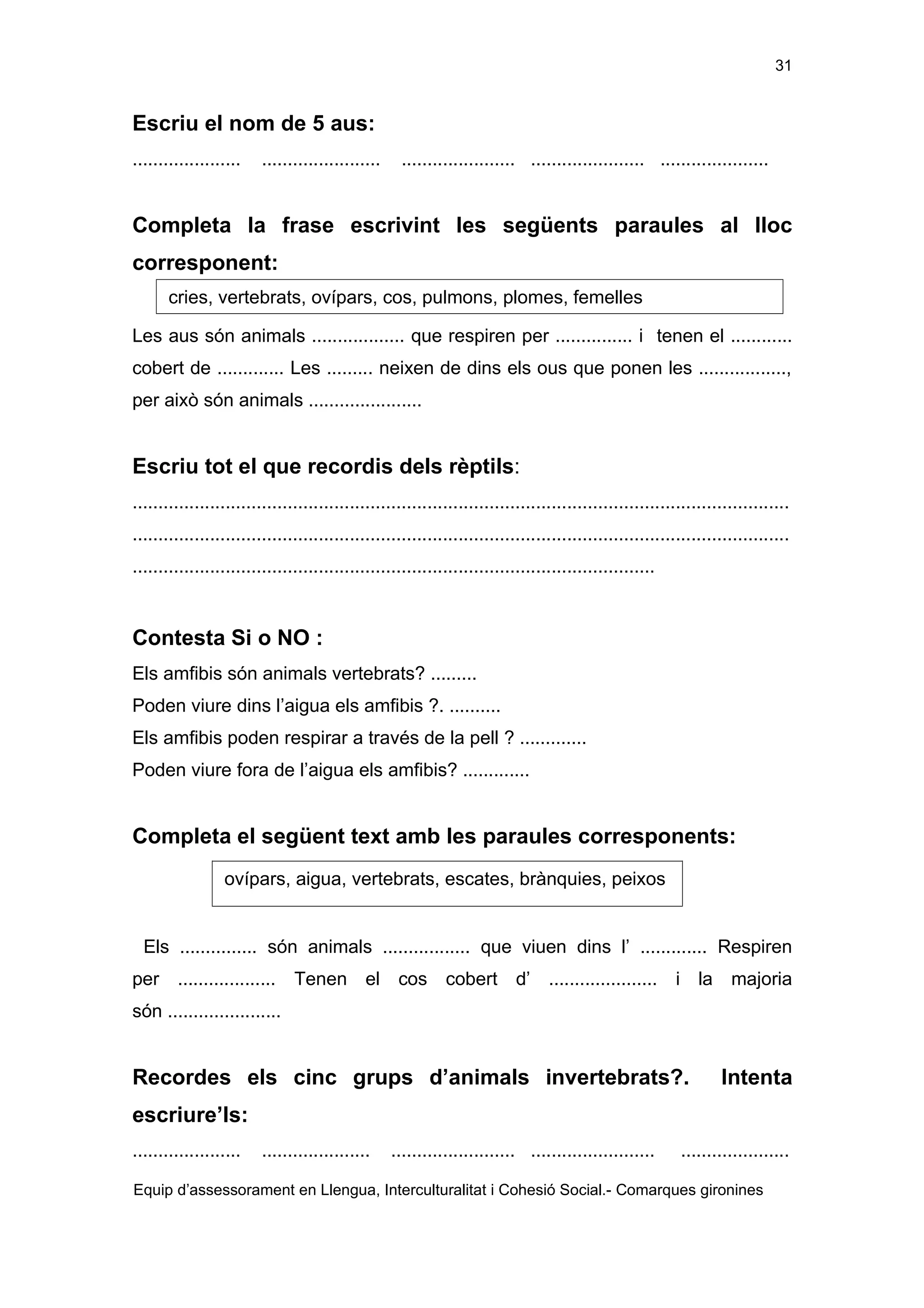 Els éssers vius adaptació