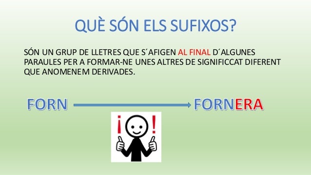 Resultat d'imatges de els sufixos