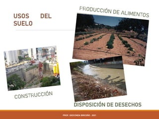 USOS DEL
SUELO
DISPOSICIÓN DE DESECHOS
PROF. GIOCONDA BRICEÑO . 2021
 