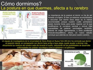 Cómo dormimos?
¿Sabías que la posición en que duermes con tu pareja dice mucho de la relación?
A pesar de que el lenguaje
corporal puede variar, la
postura que adoptamos al
dormir con nuestra pareja
puede ser una ventana
emocional hacia la situación
que vivimos con ella en ese
momento.
Lo más probable es que si te pones a pensar, en ocasiones cuando peleas con tu pareja sueles darle la
espalda al dormir o buscar otra posición en la cama para evitarla. Así mismo, seguramente has notado
que cuando han tenido un día romántico o las cosas están muy bien entre ambos, el descanso lo hacen
con los cuerpos entrelazados y de la forma más acogedora posible. De acuerdo con los especialistas y
psicólogos en cognición y lenguaje, la posición en que las parejas duermen dice mucho del momento por
el que están pasando, pues a pesar de que el lenguaje corporal puede variar, a nivel general la posición
puede ser una ventana emocional hacia la situación que vive la pareja en su momento.
 
