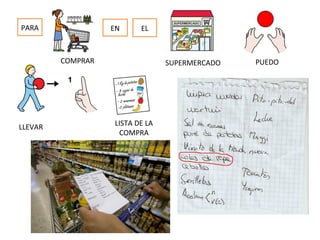 PARA EN EL
COMPRAR SUPERMERCADO PUEDO
LLEVAR LISTA DE LA
COMPRA
 