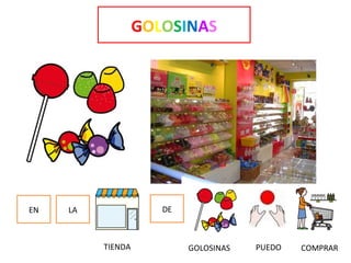 GOLOSINAS
EN LA DE
TIENDA GOLOSINAS PUEDO COMPRAR
 