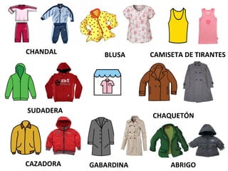 CHANDAL BLUSA CAMISETA DE TIRANTES
SUDADERA
CHAQUETÓN
GABARDINACAZADORA ABRIGO
 