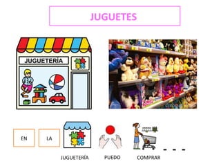 JUGUETES
EN LA
- - -
JUGUETERÍA PUEDO COMPRAR
 