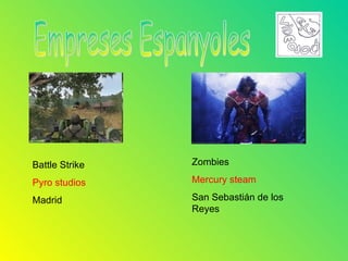 Battle Strike   Zombies

Pyro studios    Mercury steam

Madrid          San Sebastián de los
                Reyes
 