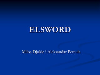 ELSWORD
Milos Djukic i Aleksandar Pereula
 