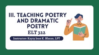 Comprehensive Guide to Teaching Poetry and Dramatic Poetry in ELT | PDF
