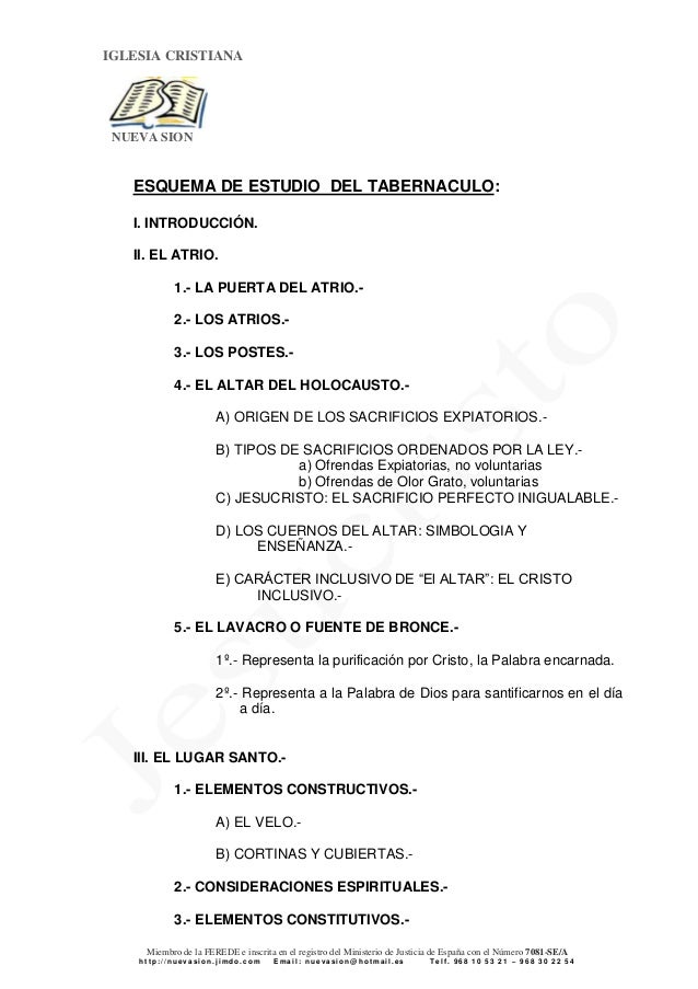 El tabernaculo y sus tipologias para hoy