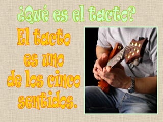 El tacto  es uno  de los cinco sentidos. ¿Qué es el tacto? 