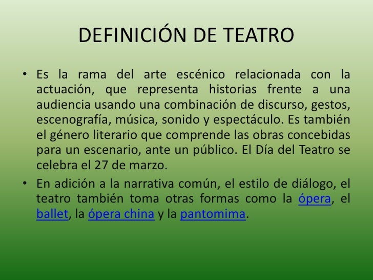 El teatro