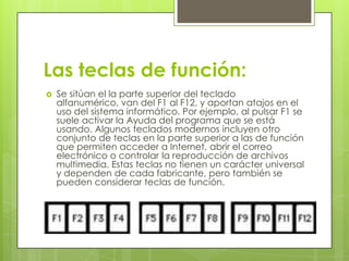 El teclado y sus funciones | PPTX