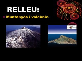 RELLEU:
• Muntanyòs i volcànic.

 