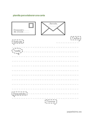 planilla para elaboraruna carta
 