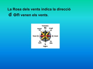 La Rosa dels vents indica la direcció
d on venen els vents.
 