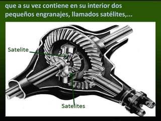 que a su vez contiene en su interior dos
pequeños engranajes, llamados satélites,...
 