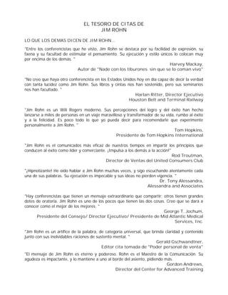 El tesoro de citas de jim rohn | PDF