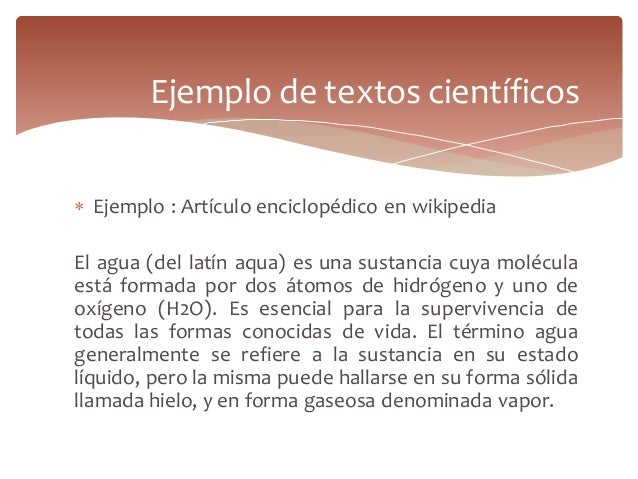 El texto científico