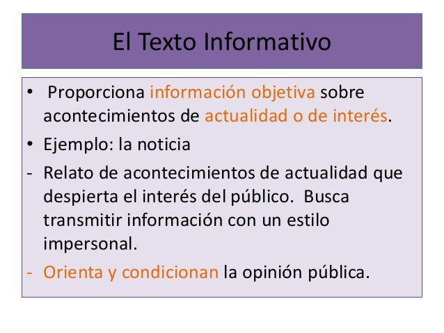 Resultado de imagen para el texto informativo