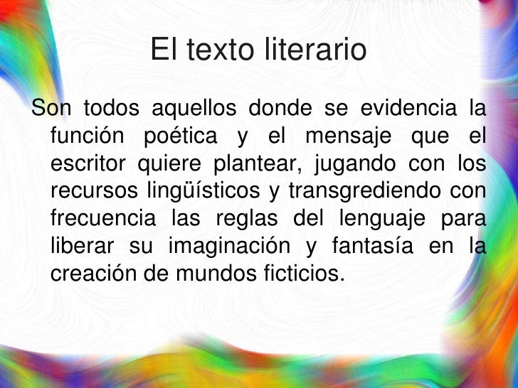 El Texto Literario Presentación