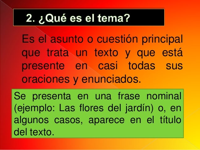 El texto y el tema