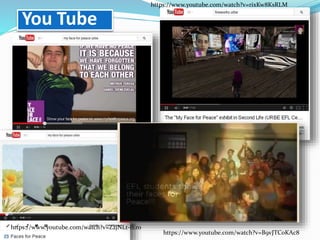 VIDEO Lyrics for Peace! ESP Project
http://doris3meflcenterenglishforwork.blogspot.com/2015/0
4/video-lyrics-for-peace-part-1.html
 