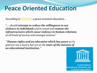 “Peace does not simply involve the absence of war
but includes the concept of peaceful collaboration
amongst individuals and groups of different ethnic
backgrounds as well as from the same ethnic
background.
…….. Students benefit by learning to collaborate
more effectively and by avoiding conflict and
violence.
Can English Language Teachers rise to these
challenges?
Marisa Constantinides
Teaching and Practicing Peace in the EFL class
I believe
they can!
http://marisaconstantinides.edublogs.org/2010/09/21/peace-education-and-elt/
“Our job, after all, is to teach effective
communication skills, and defining our
educational objectives in conjunction
with peace education objectives is not as
difficult as for teachers of other disciplines."
 