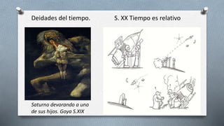 Deidades del tiempo. S. XX Tiempo es relativo 
Saturno devorando a uno 
de sus hijos. Goya S.XIX 
 