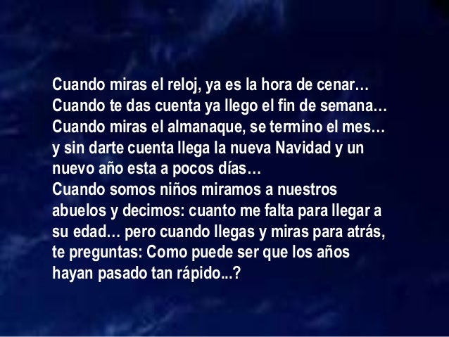 El tiempo no se detiene