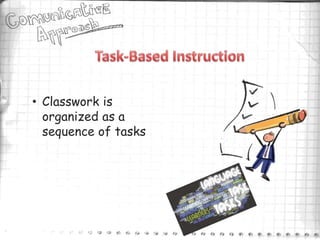 • Classwork is
  organized as a
  sequence of tasks
 