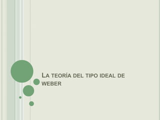 La teoría del tipo ideal de weber