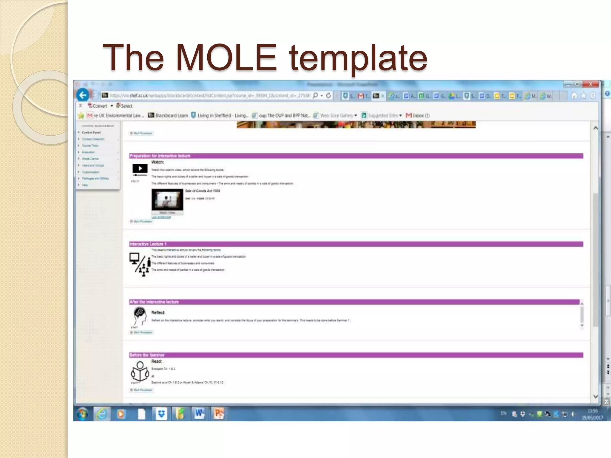 The MOLE template
 