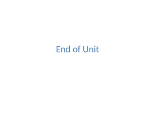 End of Unit
 
