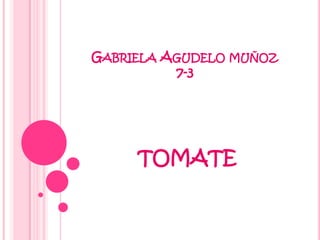 GABRIELA AGUDELO MUÑOZ
          7-3




     TOMATE
 