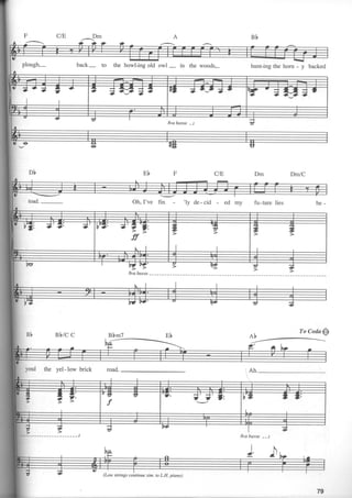 ClE

Dm

back-

A

to

the howl-ing old owl _

hunt-ing the horn - y backed

in the woods,-

Svabassa -J

Db

Eb

F

_,/
Oh,I've fin

CIE

'ly

de-cid

-

Dm

ed my

fu-ture lies

Dm/C

be-

8va bassa

Bb

B b l cC

BbmT

To Codafi

Eb

yond the vel-low brick

on'

Svabassa --J

J
(Low stríngs continue sim. to L.H. piano)

79

 