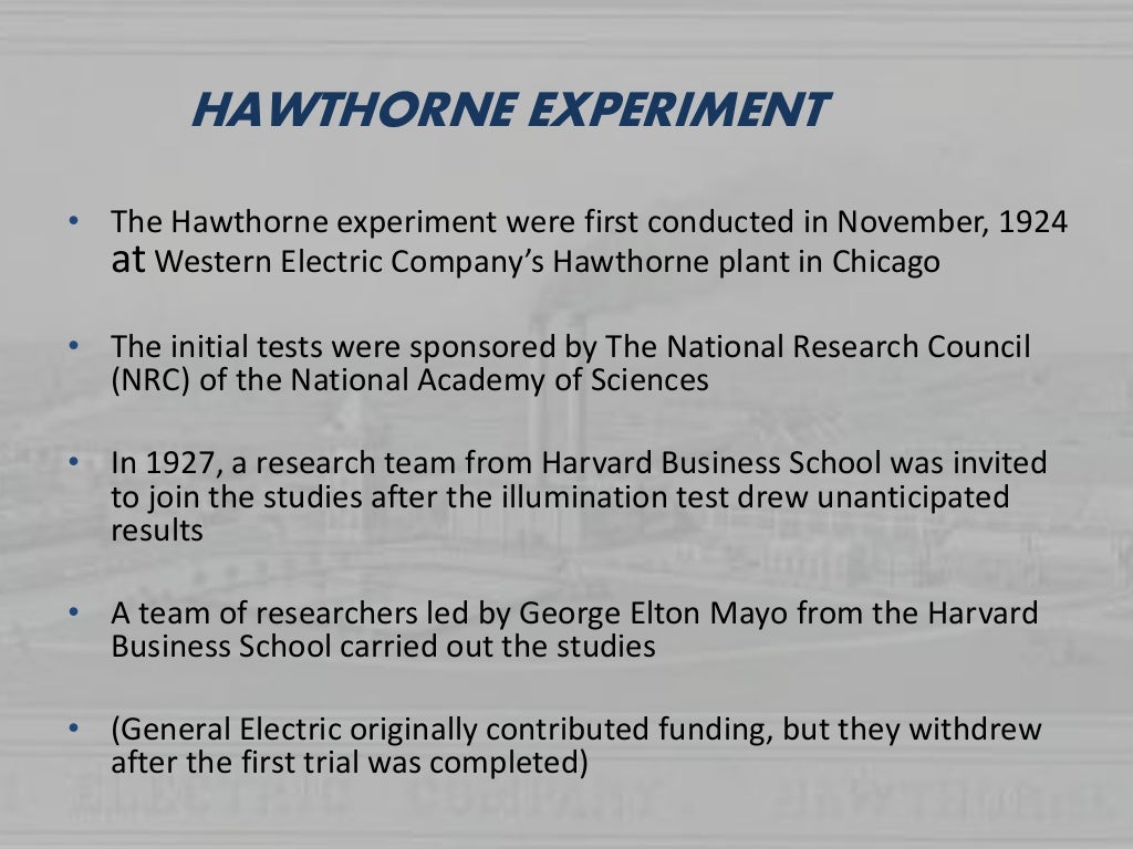 Elton mayo hawthorne experiment