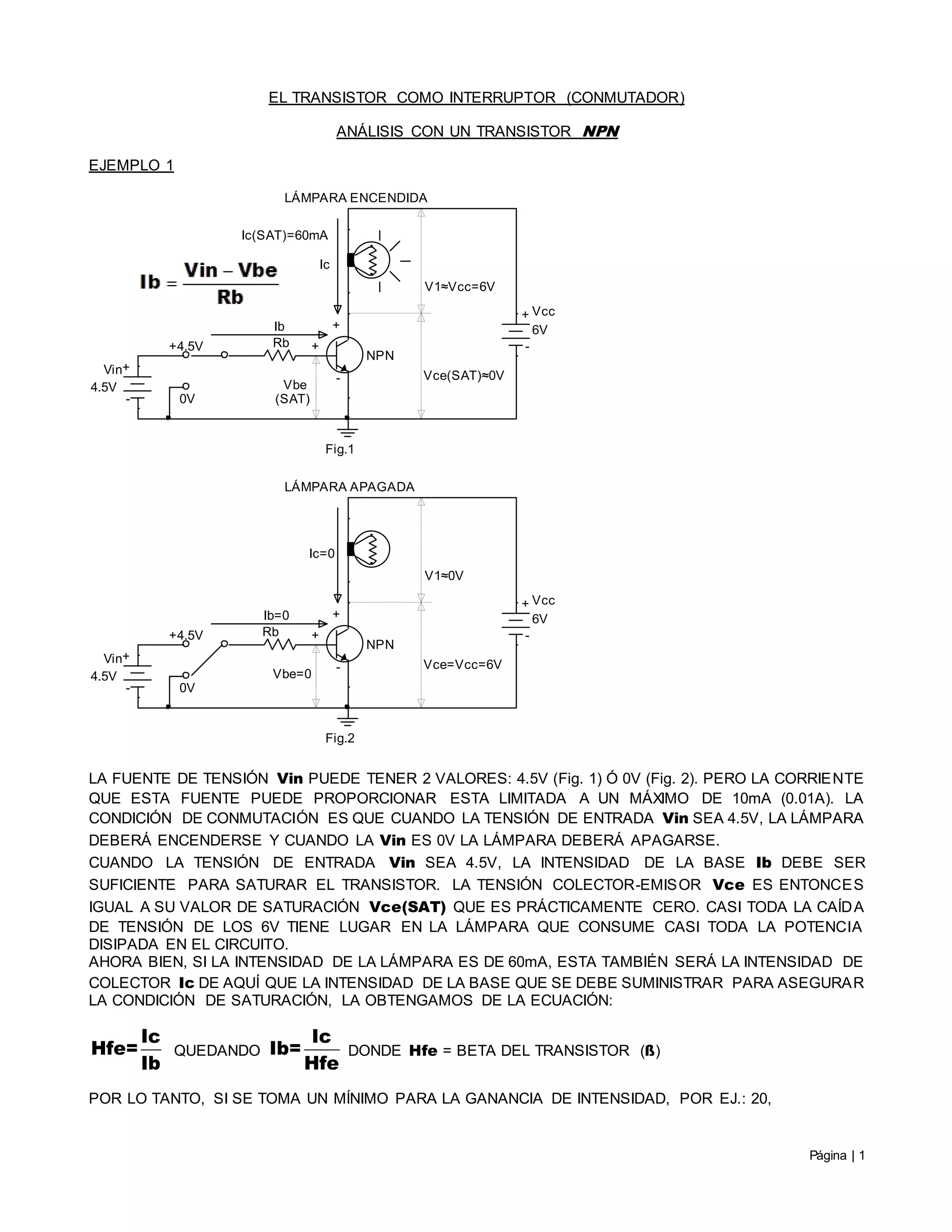 El transistor como interruptor PDF