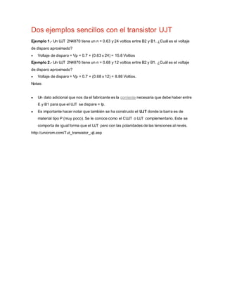 El transistor de unijuntura | DOCX