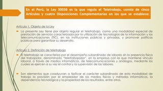 El Tratamiento Legal del Teletrabajo en el Perú | PPTX
