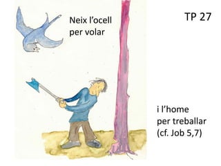 TP 27
Neix l’ocell
per volar
i l’home
per treballar
(cf. Job 5,7)
 