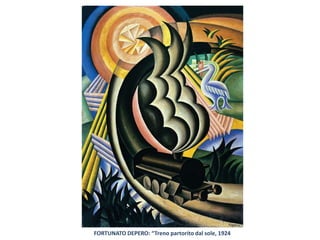 FORTUNATO DEPERO: “Treno partorito dal sole, 1924
 