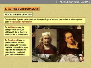 FUNCIÓ Funció decorativa o commemorativa
Tot i que no se sap amb seguretat la funció exacte que van tenir aquests quadres.
Algunes hipòtesis suggereixen que podrien
haver tingut una funció decorativa en un arc
de triomf efímer construït en honor de Ferran
VII, amb motiu del seu retorn a Espanya.
Altres apunten que es podrien haver exposat
amb motiu de la celebració commemorativa
del 2 de maig.
Sigui quina sigui el que si es evident és que
els quadres no van agradar i es guardaren al
fons del Museu del Prado, i no s'exhibien.
No va ser fins unes dècades després, un cop
el Romanticisme i l'Impressionisme, es van
desenvolupar, que aquestes excepcionals
pintures van obtenir reconeixement i fama
mundial.
4.- ANÀLISI CONCEPTUAL: TEMA, SIGNIFICAT I FUNCIÓ
 