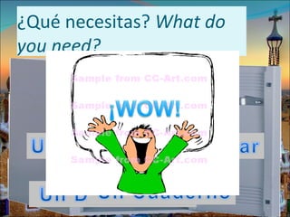 ¿Qué necesitas? What do
you need?
 