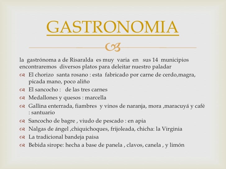 Resultado de imagen para GASTRONOMIA DE RISARALDA