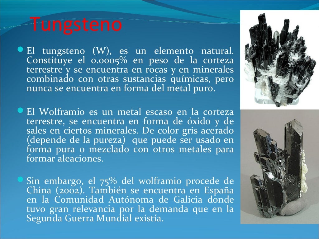 El tungsteno aplicaciones