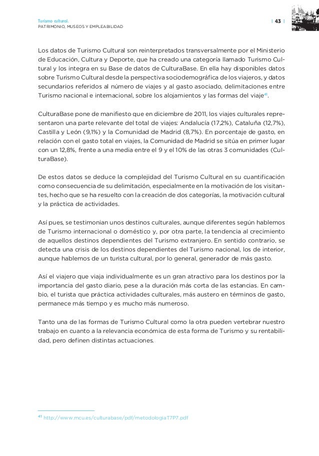 El Turismo Cultural Patrimonio Museos Y Empleabilidad