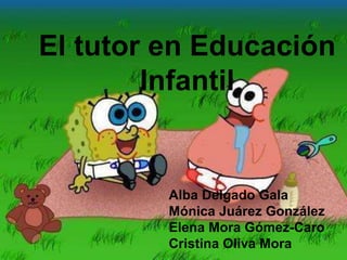El tutor en Educación
Infantil
Alba Delgado Gala
Mónica Juárez González
Elena Mora Gómez-Caro
Cristina Oliva Mora
 