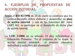 Accion Tutorial El tutor en educación infantil y primaria | PPTX