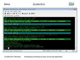 Demo ELUNA 2014 
ELUNA 2014 Montreal Developing and testing an open source web application 
 