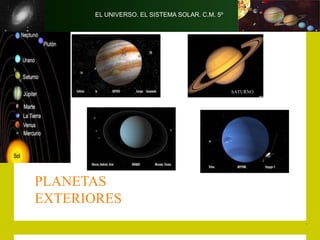 EL UNIVERSO. EL SISTEMA SOLAR. C.M. 5º




                                               SATURNO




PLANETAS
EXTERIORES
 